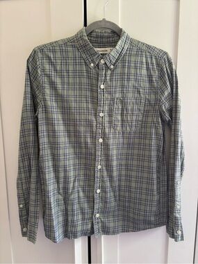 abercrombie kids Green and Blue Plaid Button-Down Shirt